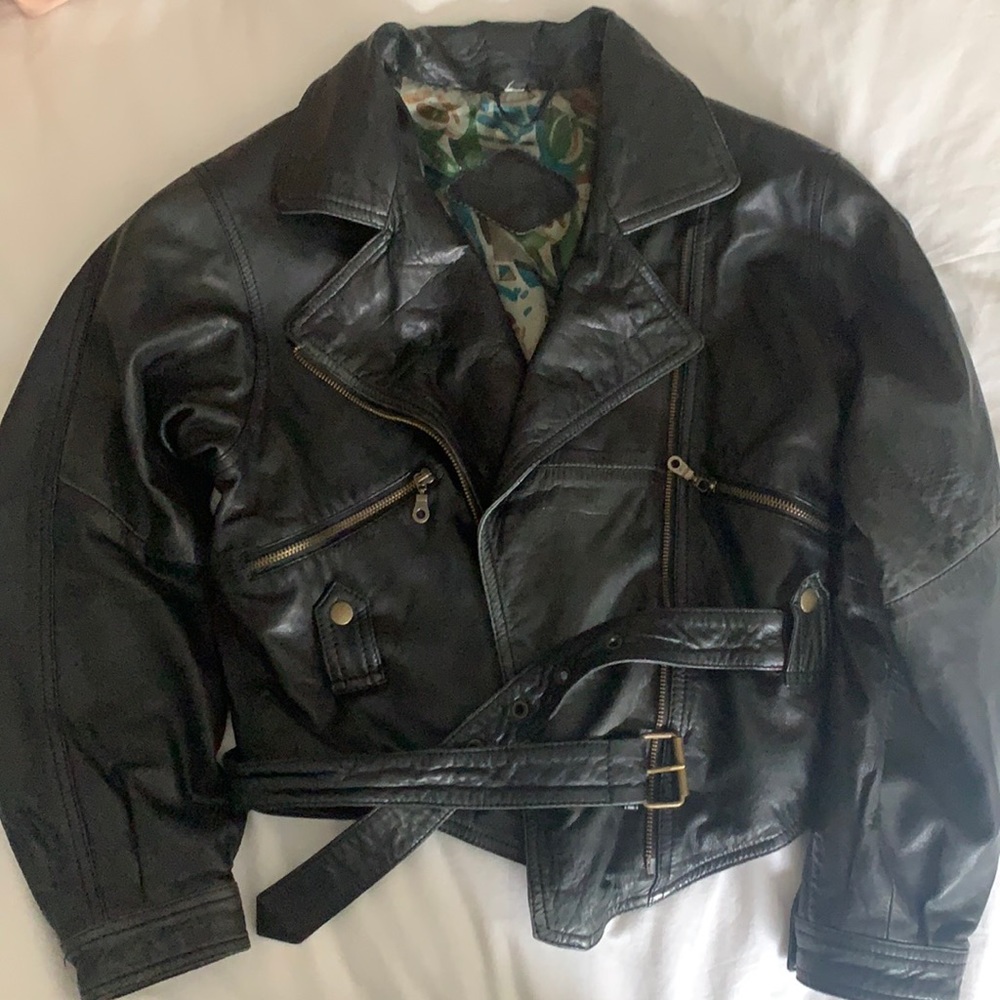 Vintage Genuine Leather Jacket Size Small